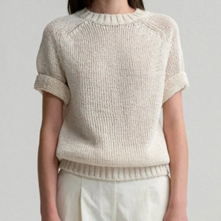 Women's Pullover Short Sleeved Summer Knitted T-shirt