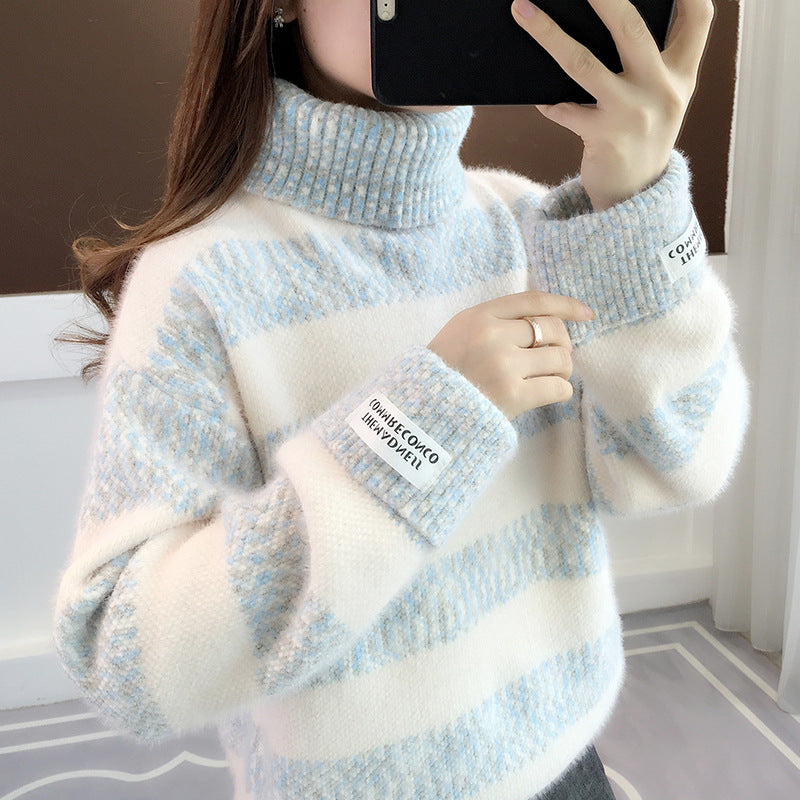 Knitted Sweater New Popular Autumn Style Trend Women's Loose V-neck Pullover Base Sweater for Women