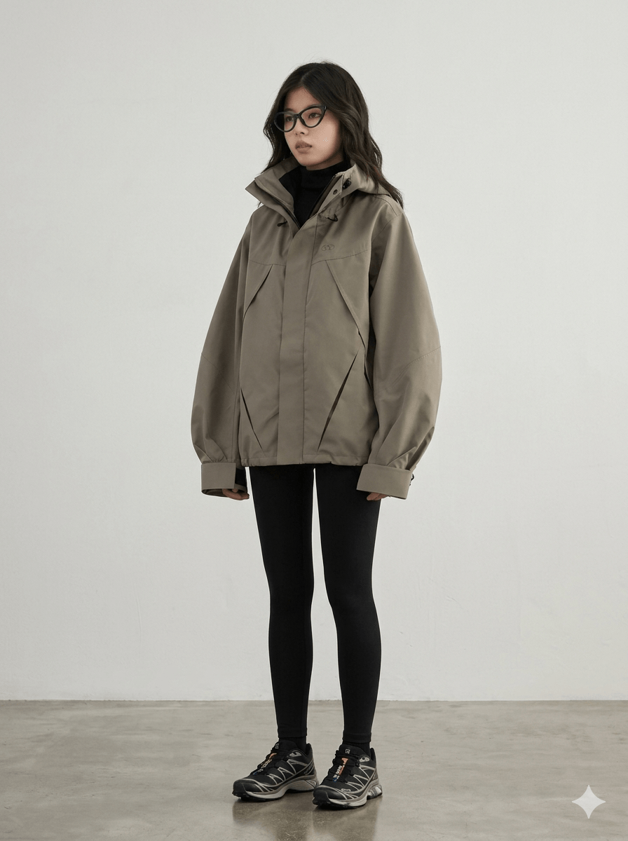 Women's Hooded Short Jacket 2026 - Loose Casual Windproof Windbreaker Coat - Lightweight Outdoor Sports Overcoat - Autumn Winter Ladies Outerwear