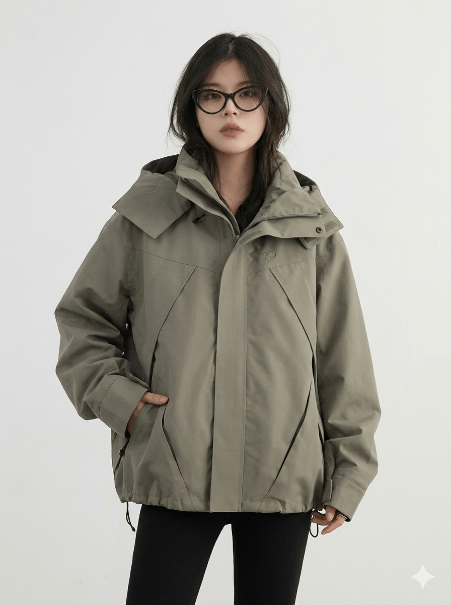 Women's Hooded Short Jacket 2026 - Loose Casual Windproof Windbreaker Coat - Lightweight Outdoor Sports Overcoat - Autumn Winter Ladies Outerwear