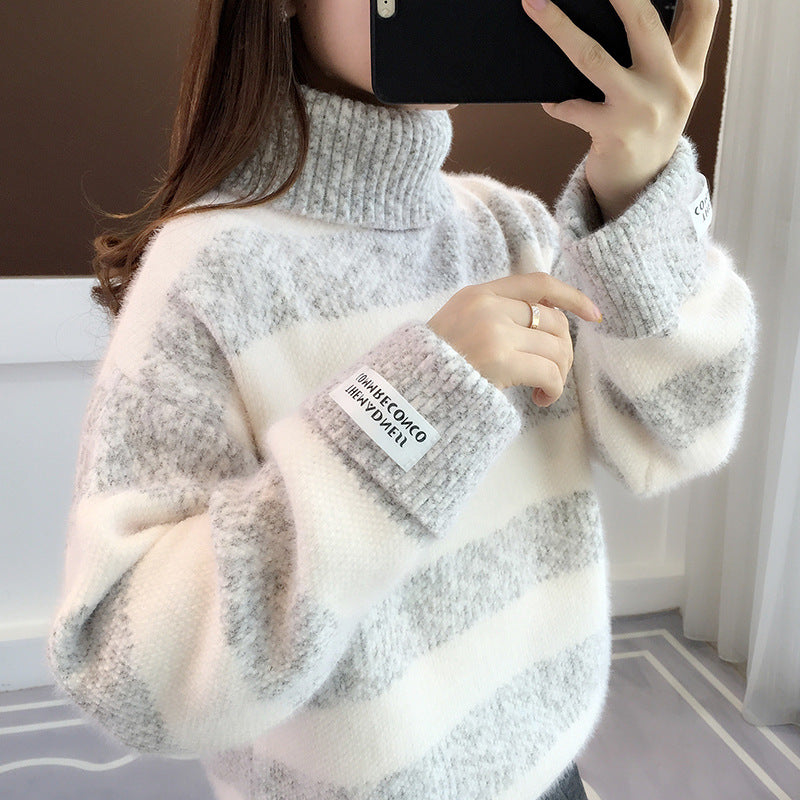 Knitted Sweater New Popular Autumn Style Trend Women's Loose V-neck Pullover Base Sweater for Women