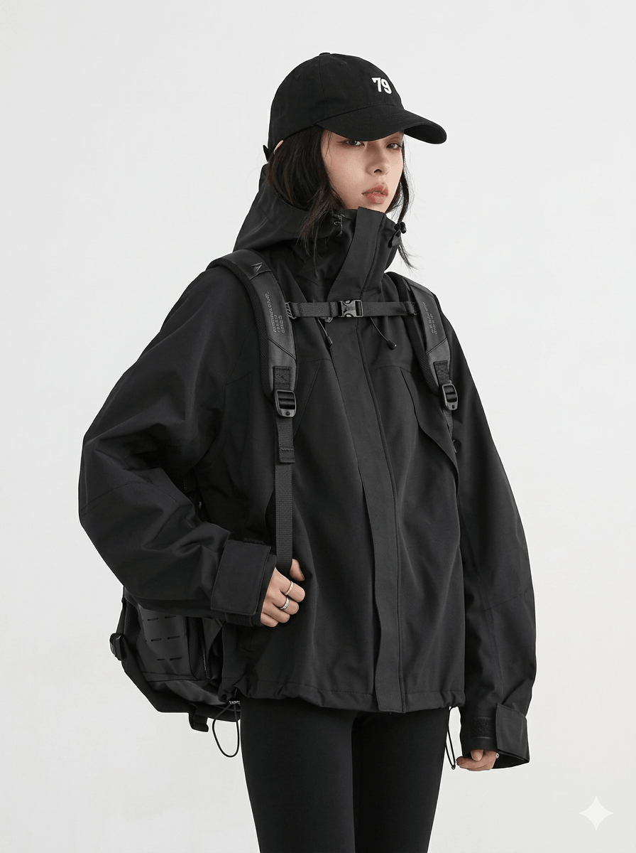 Women's Hooded Short Jacket 2026 - Loose Casual Windproof Windbreaker Coat - Lightweight Outdoor Sports Overcoat - Autumn Winter Ladies Outerwear