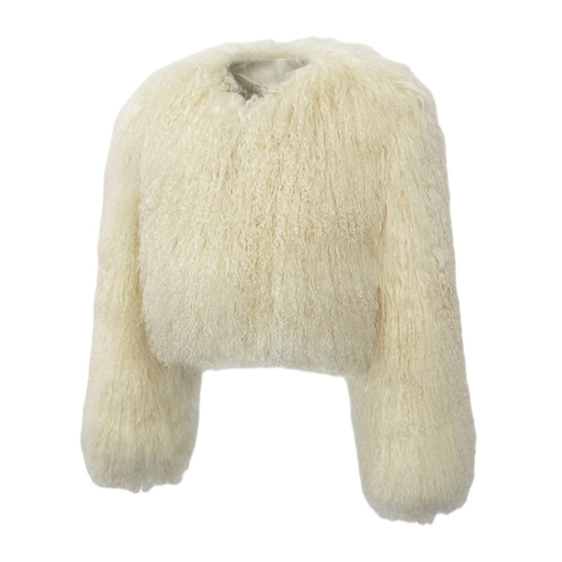 2026 Winter Women's Genuine Sheepskin Fur Overcoat Thick Breathable Short Fashion