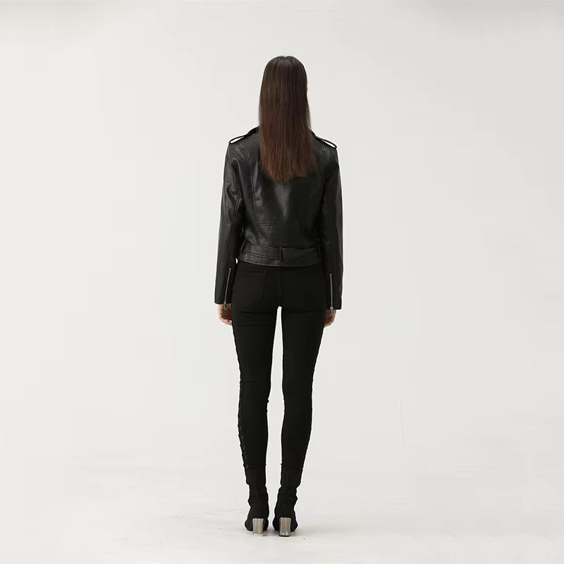 Fashion Lady Short Slim Streetwear Oversized Female Outwear Coat Female Short Coat Motorcycle Jackets