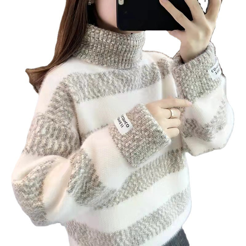 Knitted Sweater New Popular Autumn Style Trend Women's Loose V-neck Pullover Base Sweater for Women