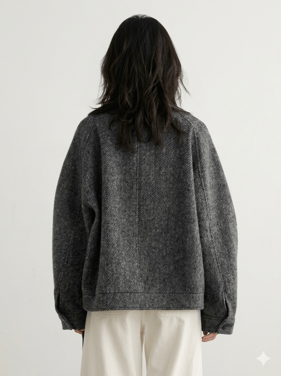 Women's Short Woolen Jacket 2026 Stand-Up Collar Twill Texture Coat  Retro Single-Breasted Ladies Outwear - Warm Autumn Winter Cropped Blazer