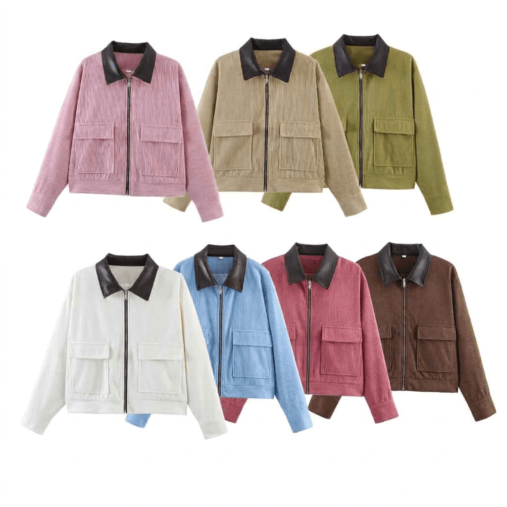 Women's Loose Fit Pink Spring Jacket – Casual Zipper Front Sweatshirt Style Outerwear 2026 New Arrival Streetwear