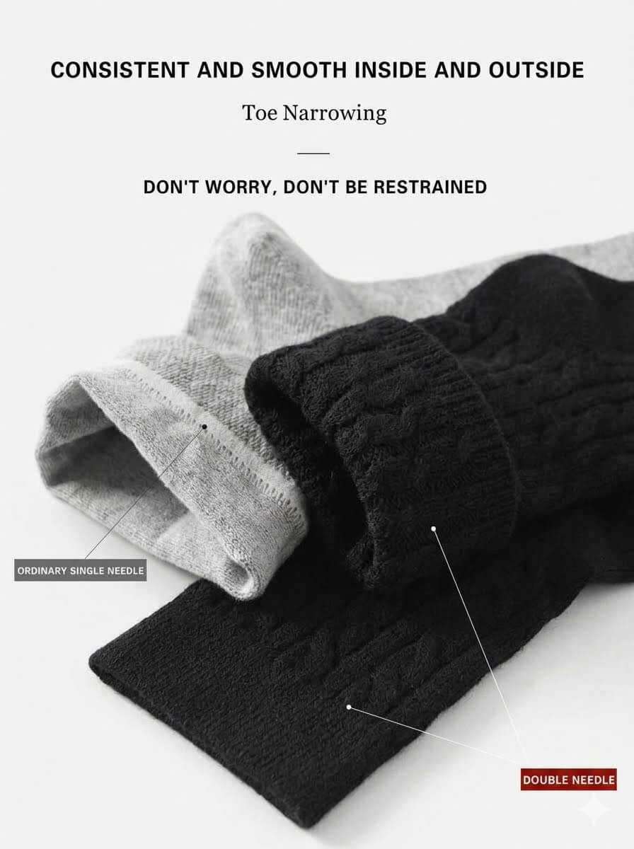6 Pairs Men's Premium Crew Socks - Versatile Solid Black Business Dress Socks, Breathable Ribbed Knit All-Season Middle Calf Socks